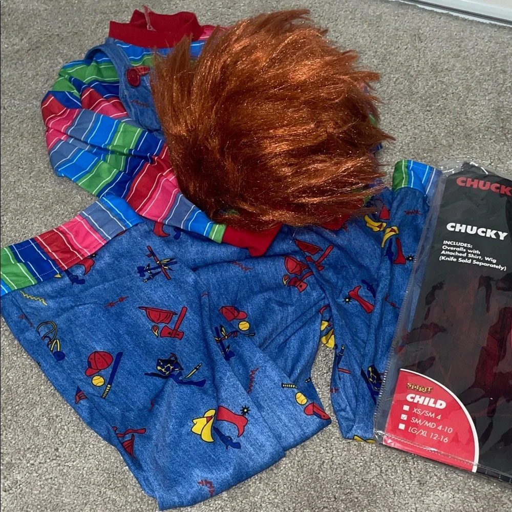 Spirit Chucky Costume with Striped Shirt and Wig - Picture 5 of 5